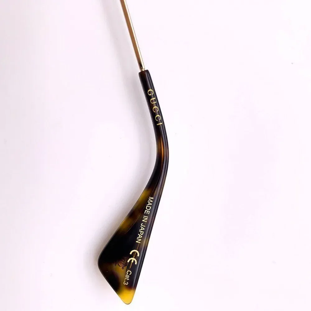 BRAND NEW GUCCI URBAN GG0062S 003 Gold Gold Green Unisex Sunglasses